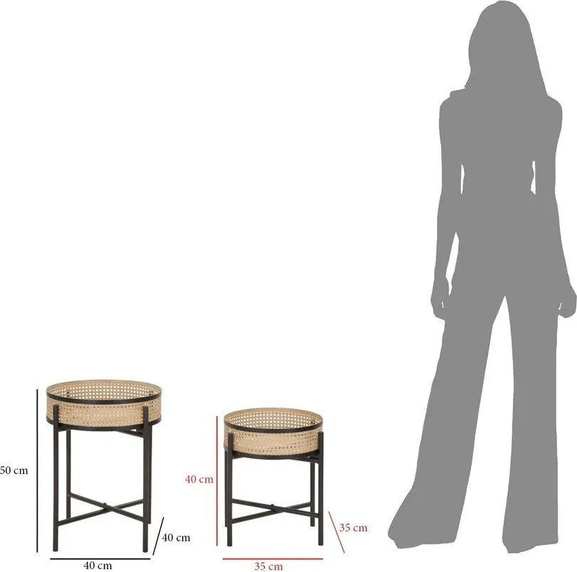 Okrągłe stoliki zestaw 2 szt. ø 40 cm Fuji – Mauro Ferretti