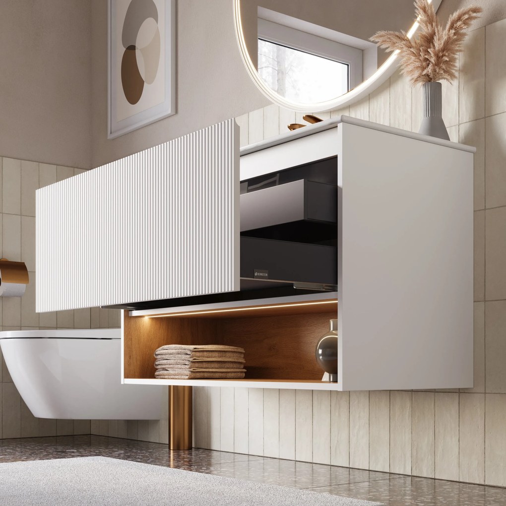 Badmöbel-Set BELDIVO 100 cm mit Waschbecken