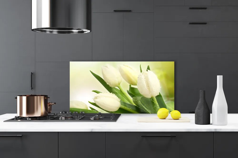 Szkło do Kuchni na Ścianę Wiosenny Bukiet Tulipanów