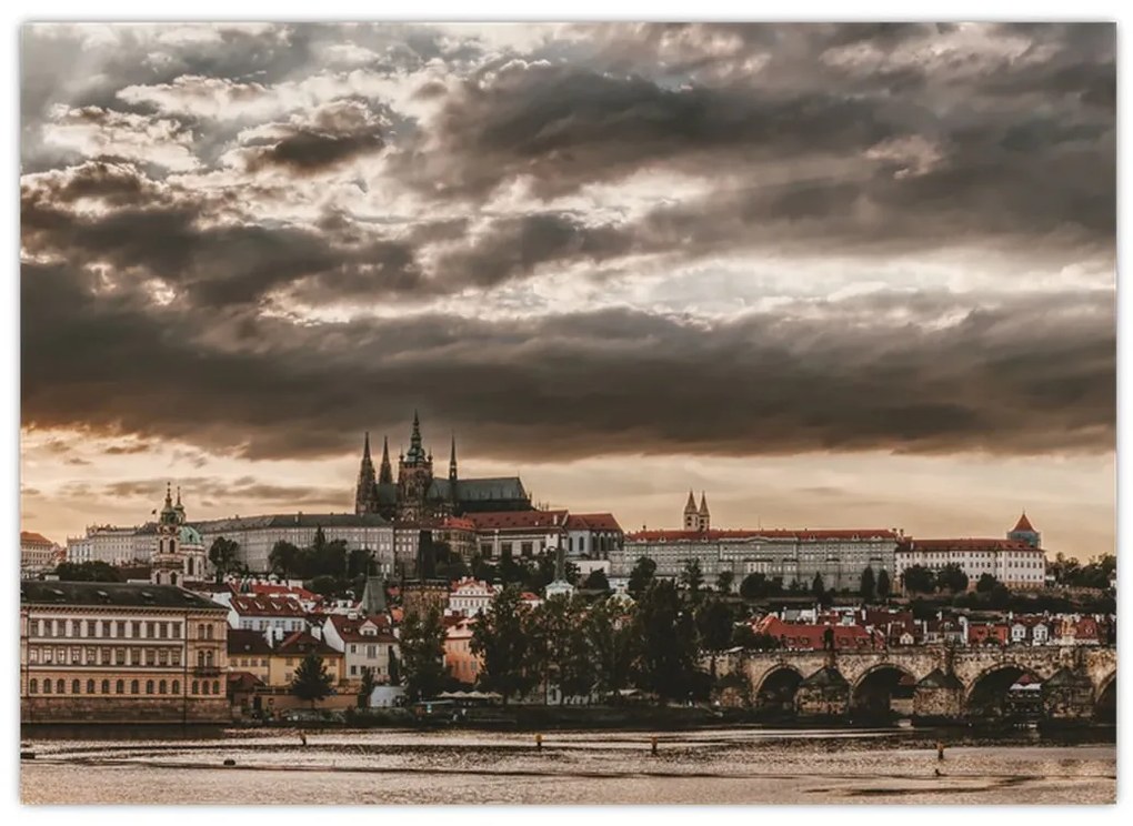 Obraz - pochmurna Praga (70x50 cm)
