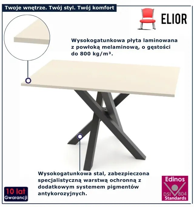 Kaszmirowy prostokątny stół z nogami X K2-B52
