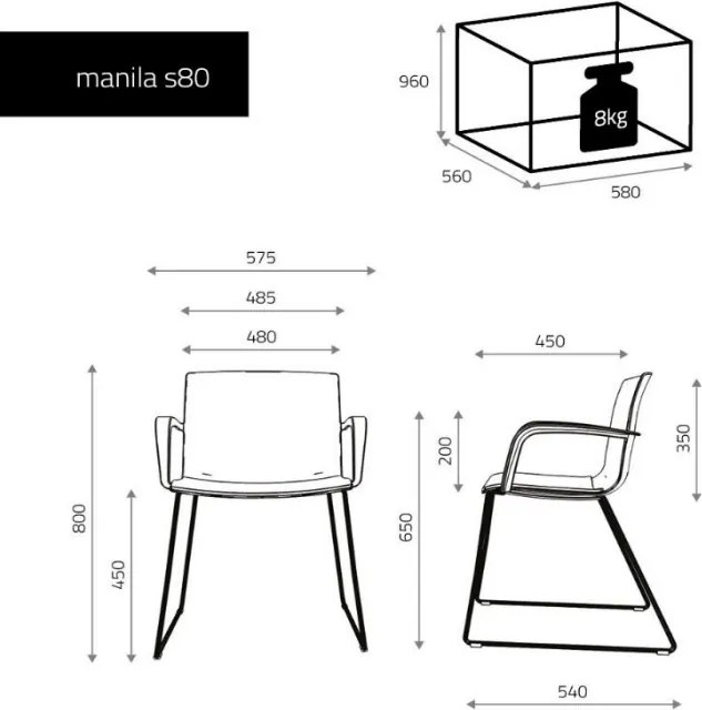 Krzesło konferencyjne na płozach Manila M01 S80