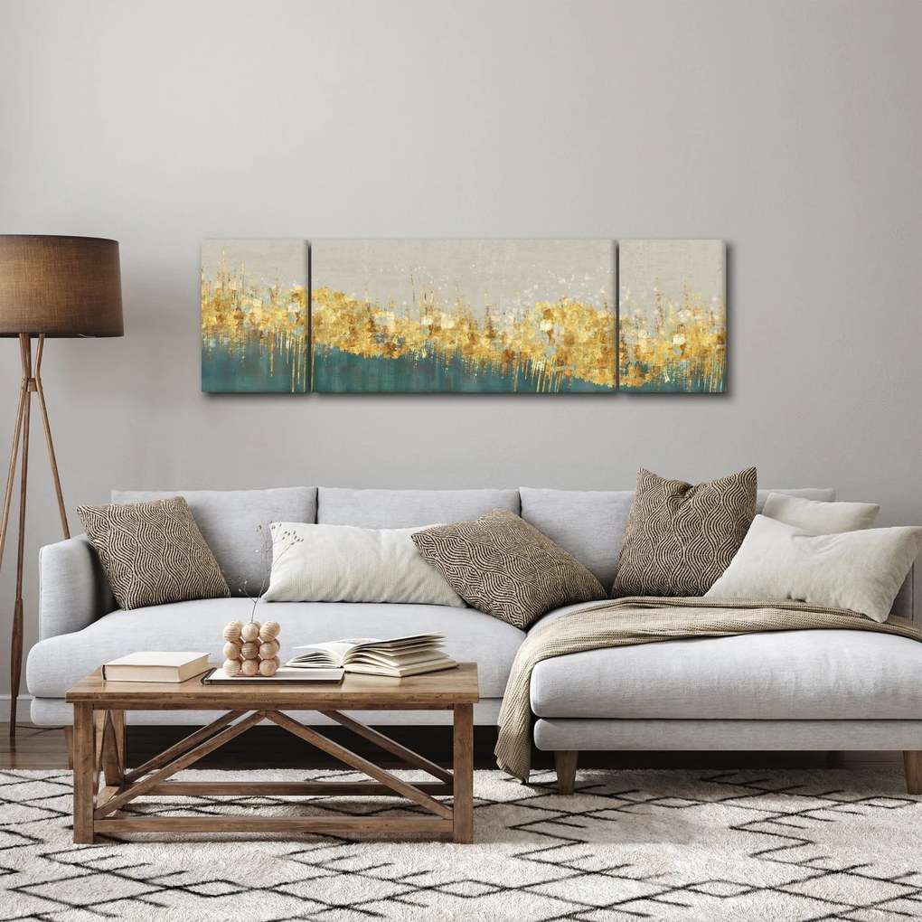 Obraz - Tekstura ze złotą dekoracją (170x50 cm)