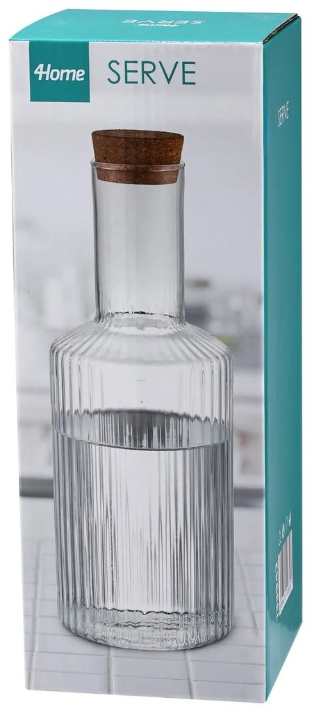 4Home Szklana karafka z korkiem Serve, 1 l