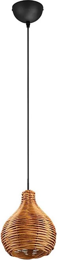 Reality - Lampa wisząca na przewodzie SPROUT 1xE14/40W/230V brązowy/rattan