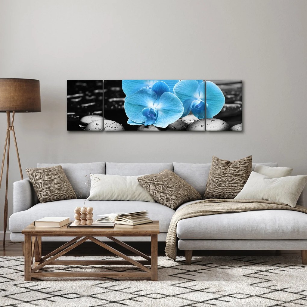 Obraz - Niebieska Orchidea (170x50 cm)
