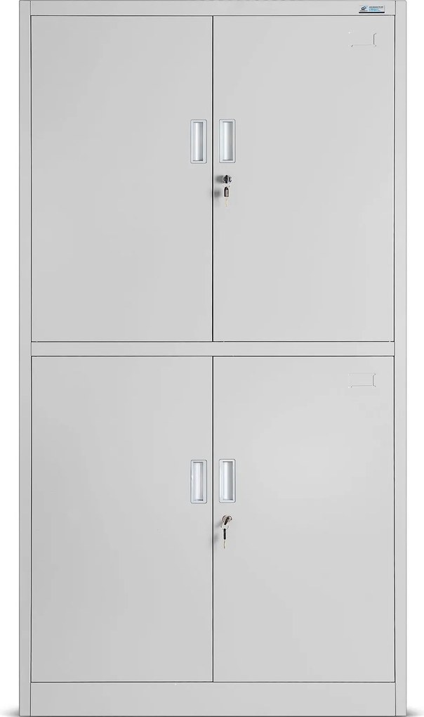 Szafa biurowa czterodrzwiowa Magda 90x40x185 cm szara