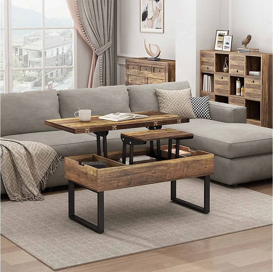 Stolik kawowy rustykalny dąb 100x50x48.5 lifty