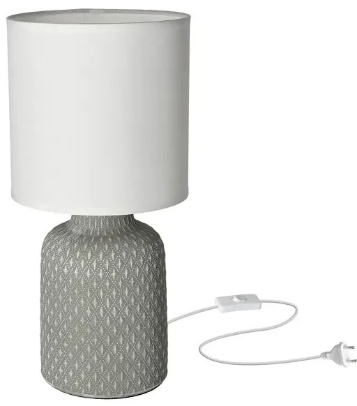 Szara lampa stołowa z ceramiczną podstawą - 3X V085 L6-F87