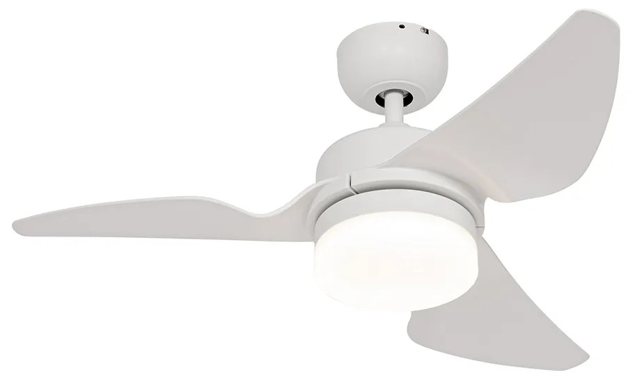 Wentylator sufitowy z lampą biały 86,7 cm z LED z możliwością ściemniania z pilotem - Yuki Nowoczesny Oswietlenie wewnetrzne