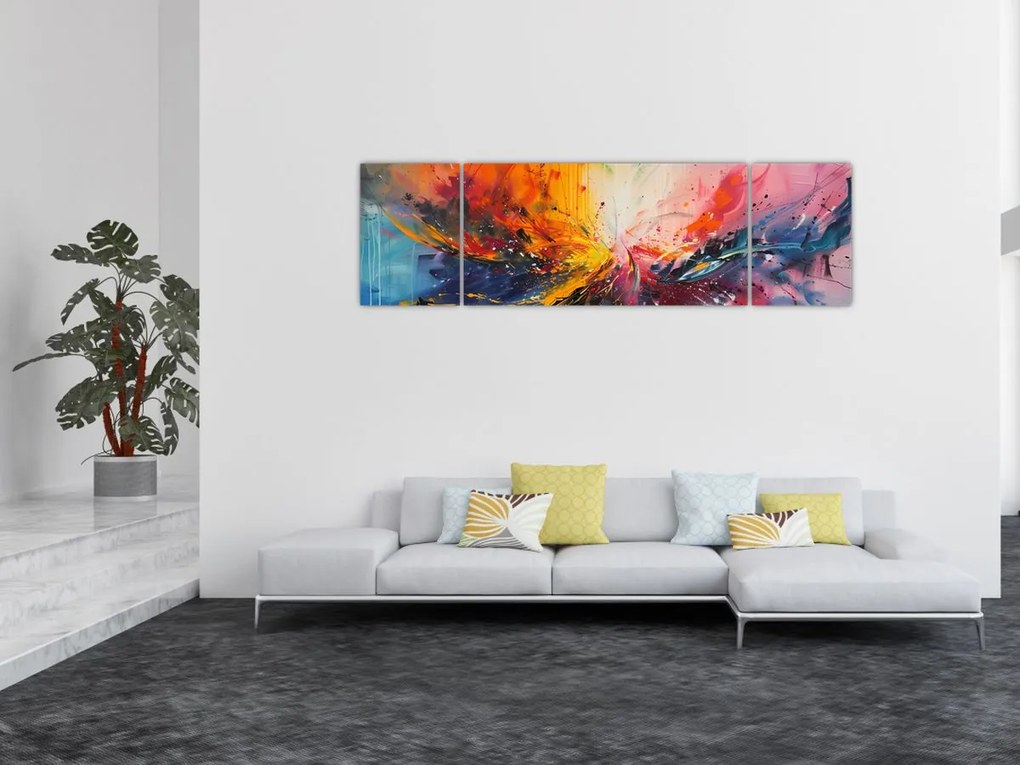 Obraz - Abstrakcja kolorów (170x50 cm)