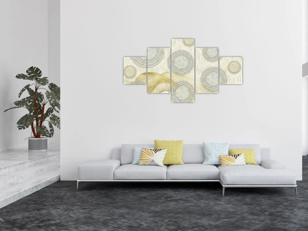 Obraz - Abstrakcja, marmurowe kręgi (125x70 cm)