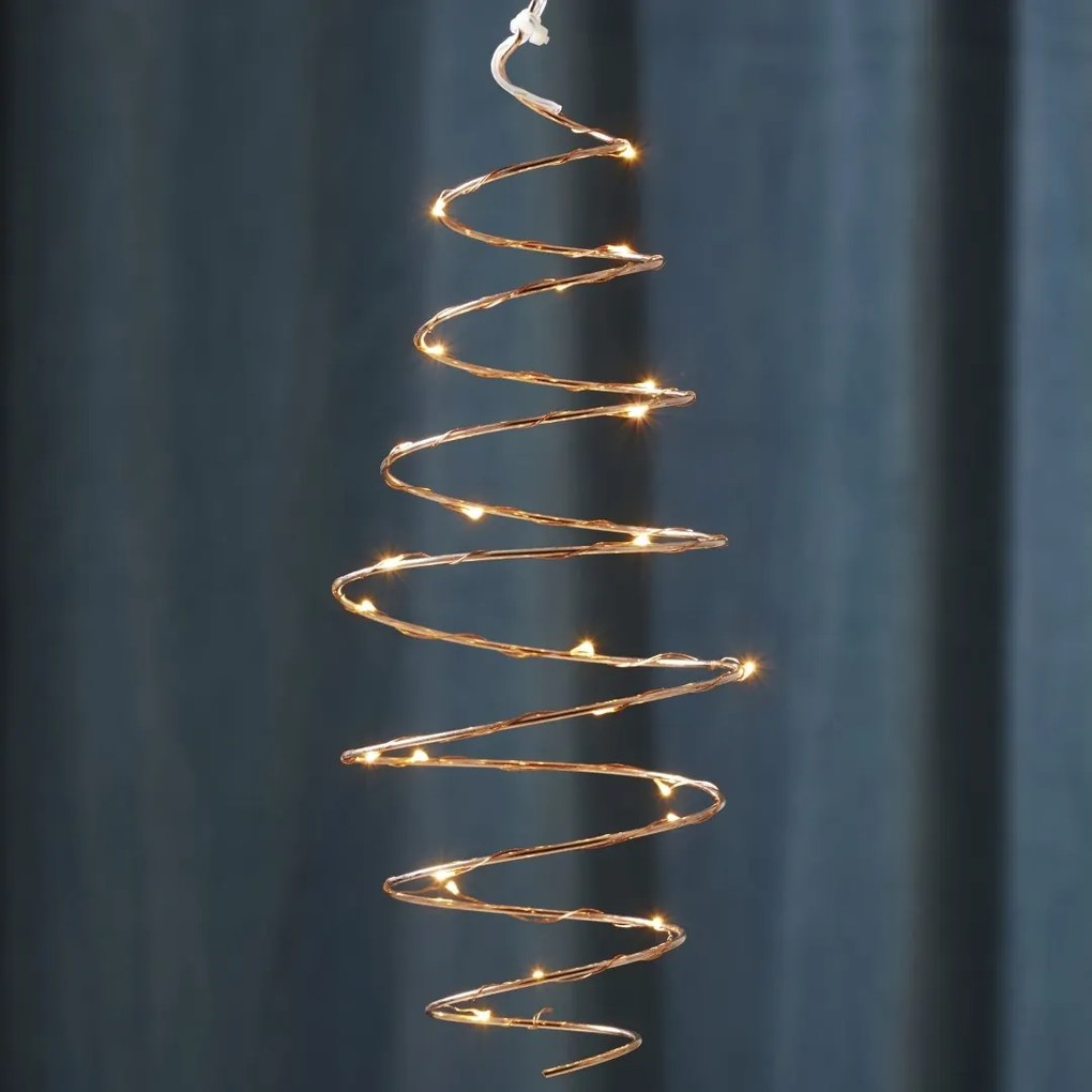 Wisząca miedziana dekoracja LED w kształcie spirali Dizzy