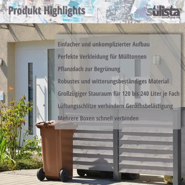 STILISTA OSŁONA ŚMIETNIKOWA ANTRACYT OBU. NA CZTERY KOSZE