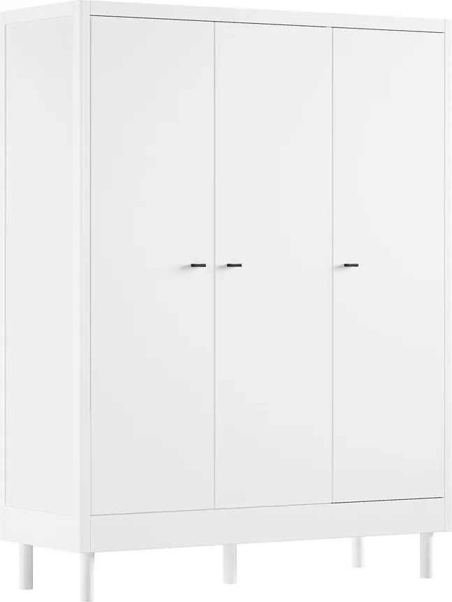 Biała szafa dziecięca z litego drewna bukowego 146x190x55 cm Forrest – Vipack