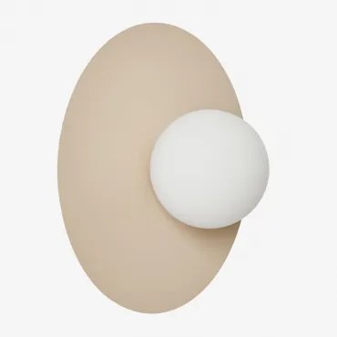 Anine Kinkiet Ścienny Z Żelaza I Szkła Kremowa Tapioca & Ø30 Cm - Sklum