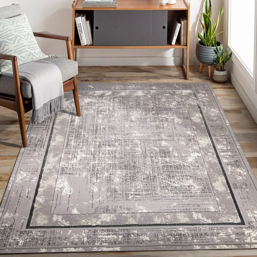 Dywan vintage Beyond Ramka szary 200 cm x 290 cm