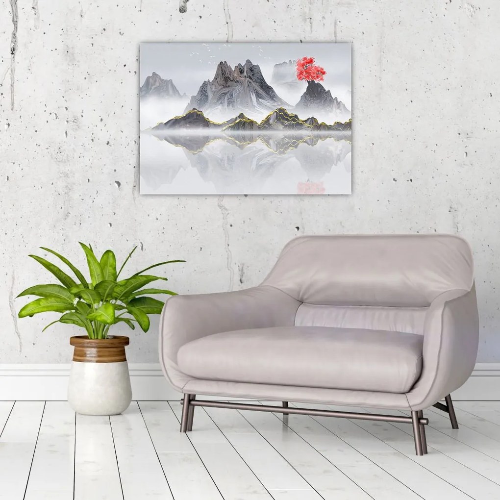 Obraz - Góry we mgle (70x50 cm)