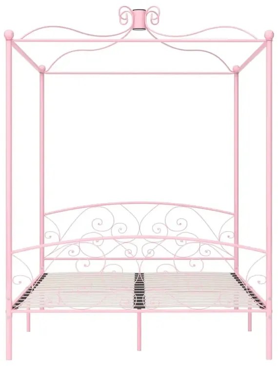 Różowe podwójne łóżko rustykalne 180x200 cm Z9-L68