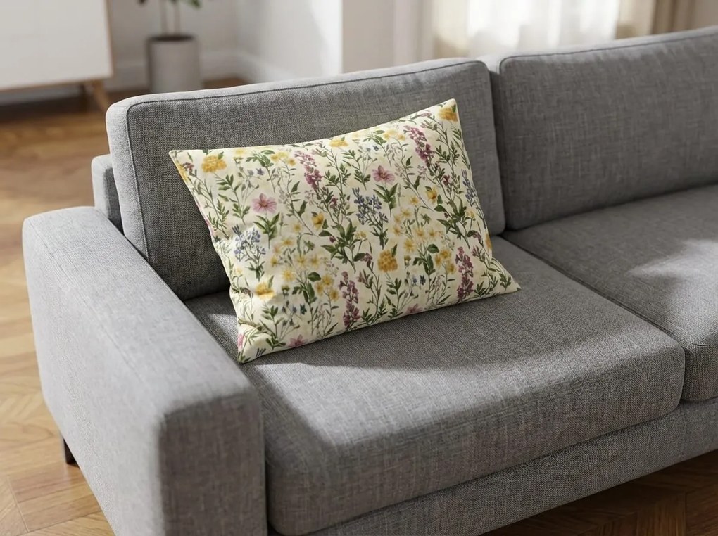 Dekoracyjna poszewka na poduszkę HERBELLE 50x70 cm, kremowa