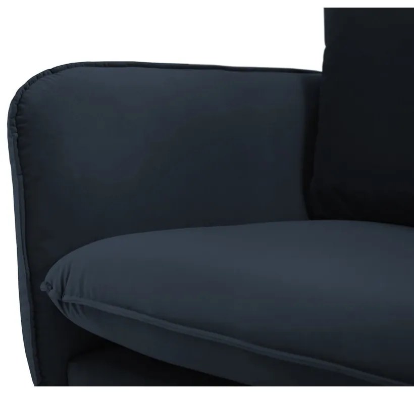 Ciemnoniebieska aksamitna sofa 200 cm Vienna – Cosmopolitan Design