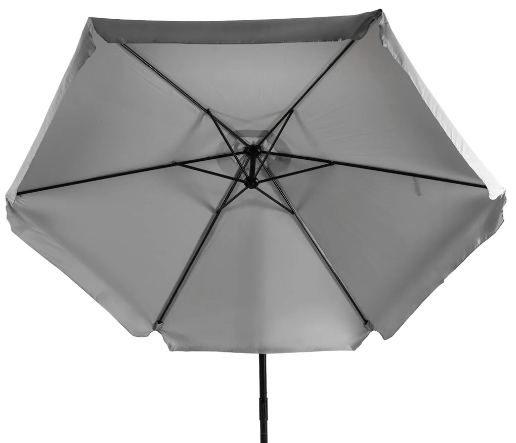 Parasol Ogrodowy Składany AKRON 300 cm Jasny Szary Regulowany Na Taras