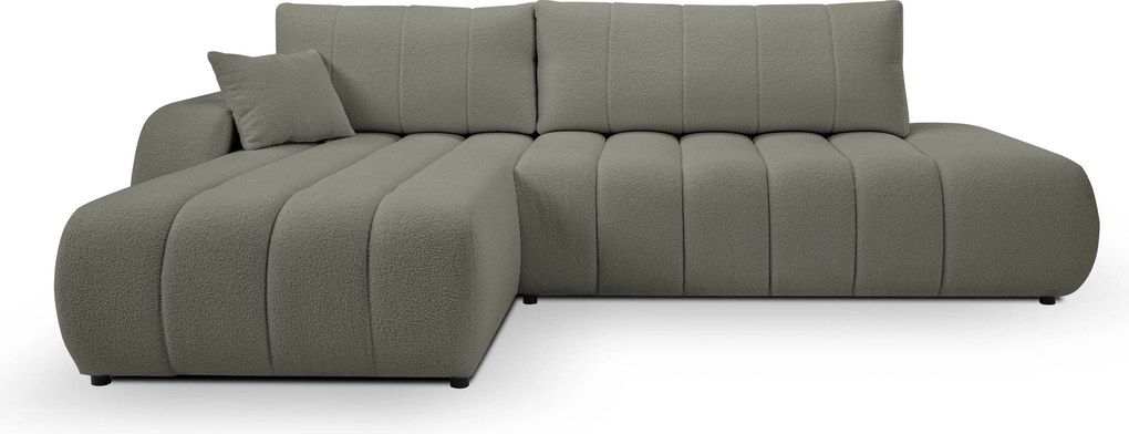 Masseno Narożnik GIOIA z funkcją spania i pojemnikiem na pościel Narozniki L, Rozkładana sofa - Szary, LAMBI 12