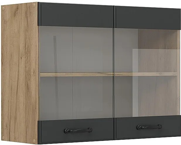 Szklana szafka kuchenna antracytowy domek wiejski 80x31x60 r-line