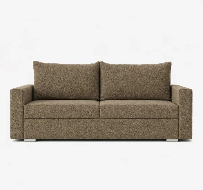 Sofa z Funkcją Spania DRAVOS Brązowa Boucle Nowoczesna