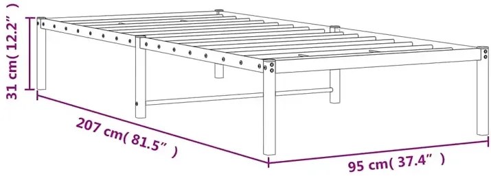 Czarne metalowe łóżko industrialne 90x200 cm Ralfo 3X