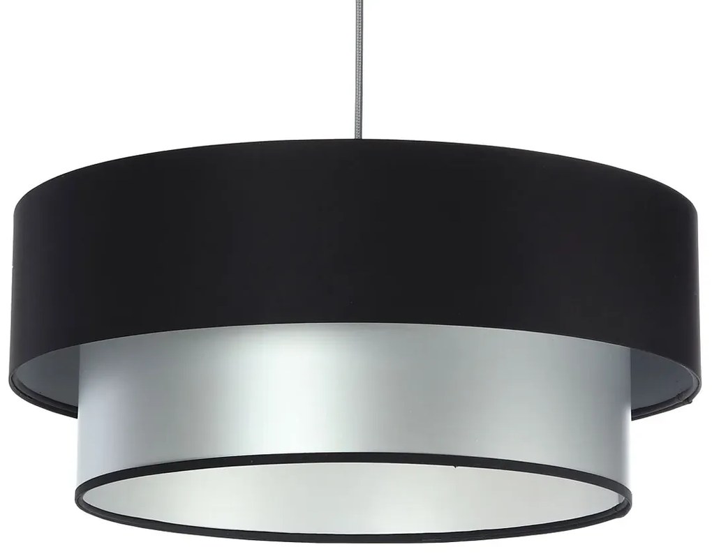Srebrno-czarna lampa z podwójnym abażurem - S415 T3-D36