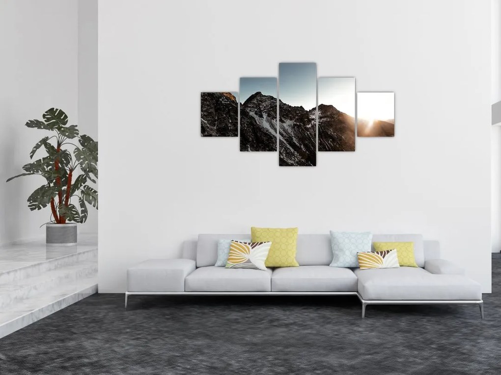 Obraz skalistego pasma górskiego (125x70 cm)