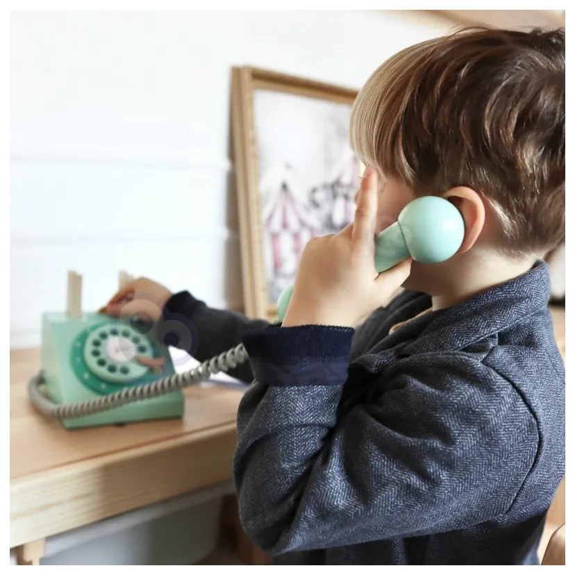 Classic world klasyczny drewniany telefon dla dzieci 4 el.