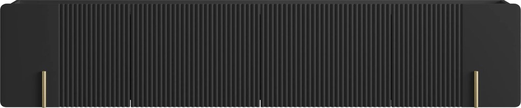 Szafka RTV Malmi 200 cm wisząca - czarny mat / złoty