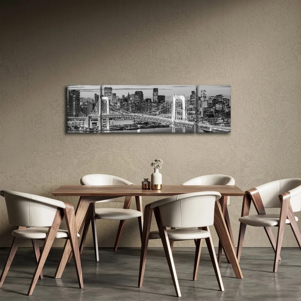Obraz - Czarno-białe duże miasto (170x50 cm)
