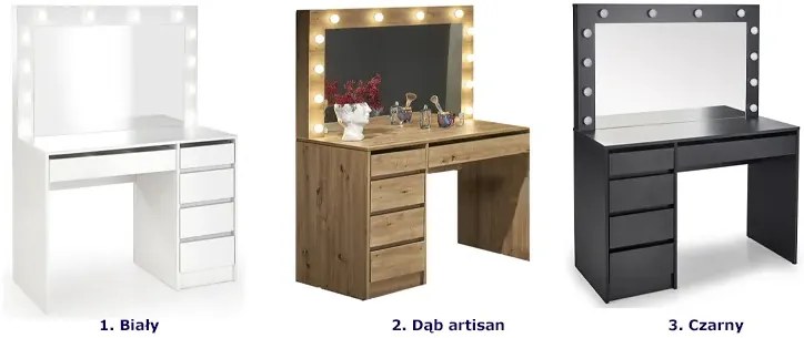 Toaletka Z Lustrem I Led Dąb Artisan R0-F39