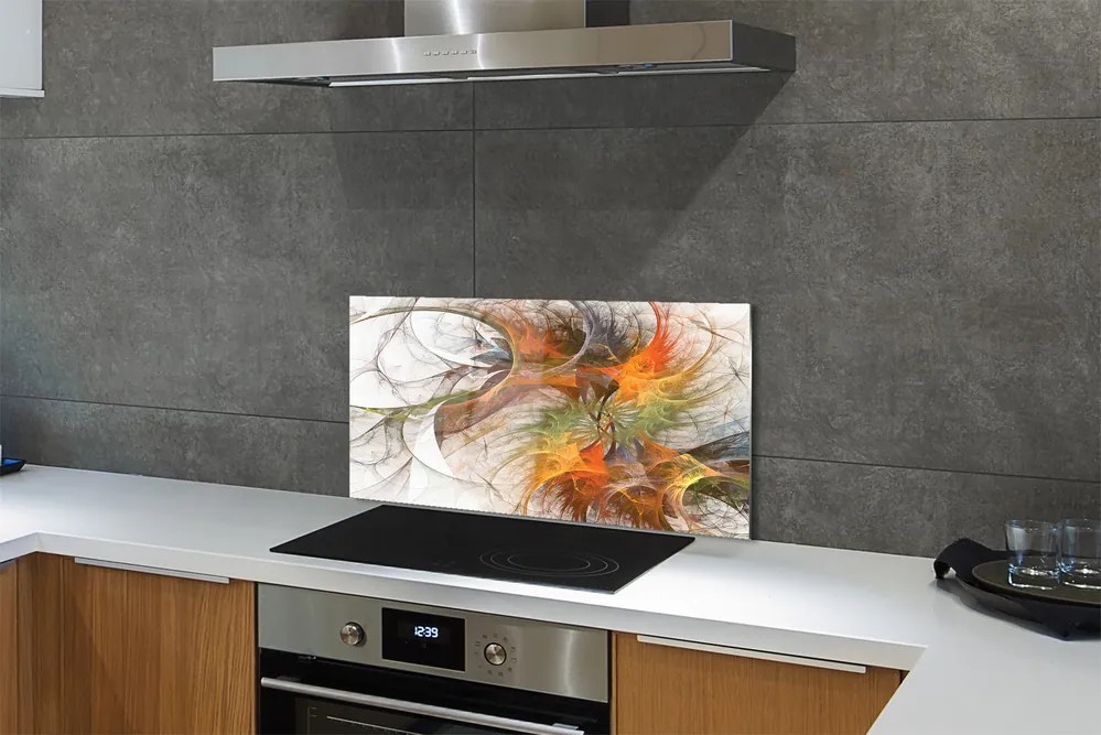 Panel szklany do Kuchni Geometryczna Gra Kolorów