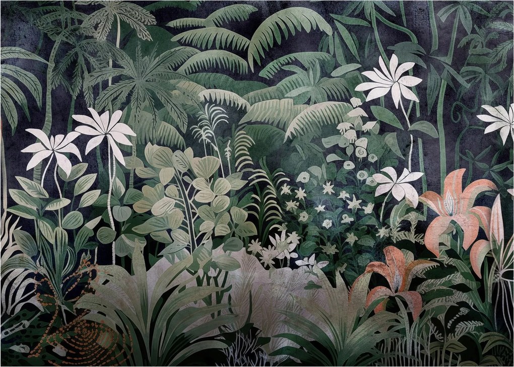 Obraz - Malowany wzór dżungli (70x50 cm)