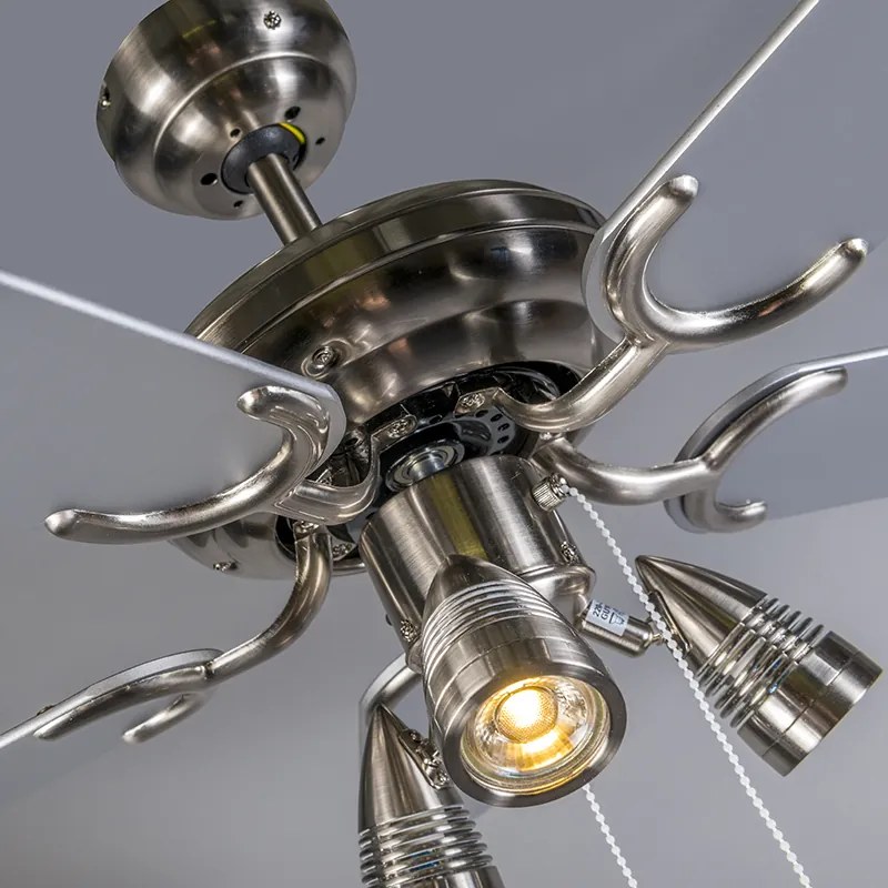 Nowoczesny wentylator sufitowy stalowy - Mistral 42