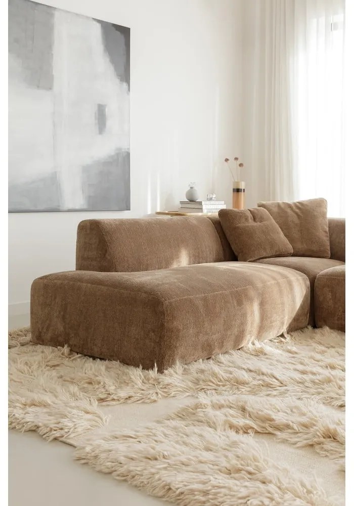 Brązowy aksamitny narożnik (lewostronny) Annie – Sits