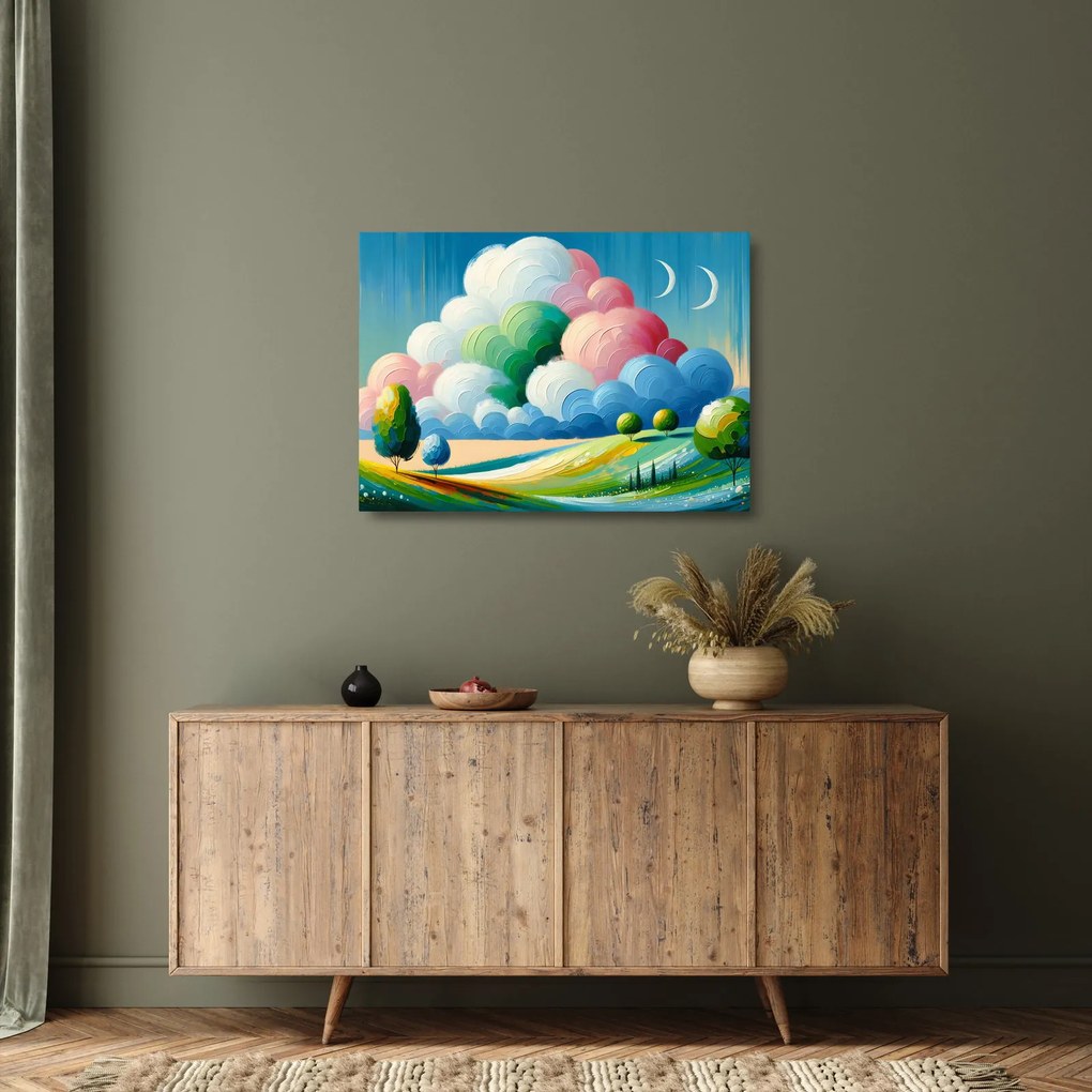 Obraz na szkle - Krajobraz z chmurą (70x50 cm)