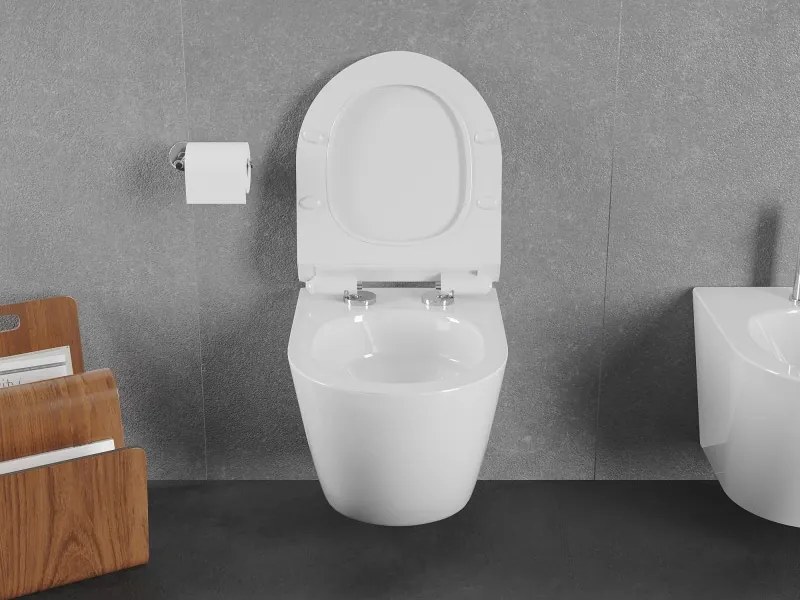 Mexen Lena miska wc Rimless Tornado z deską wolnoopadającą slim, duroplast, biała połysk - 30224000T