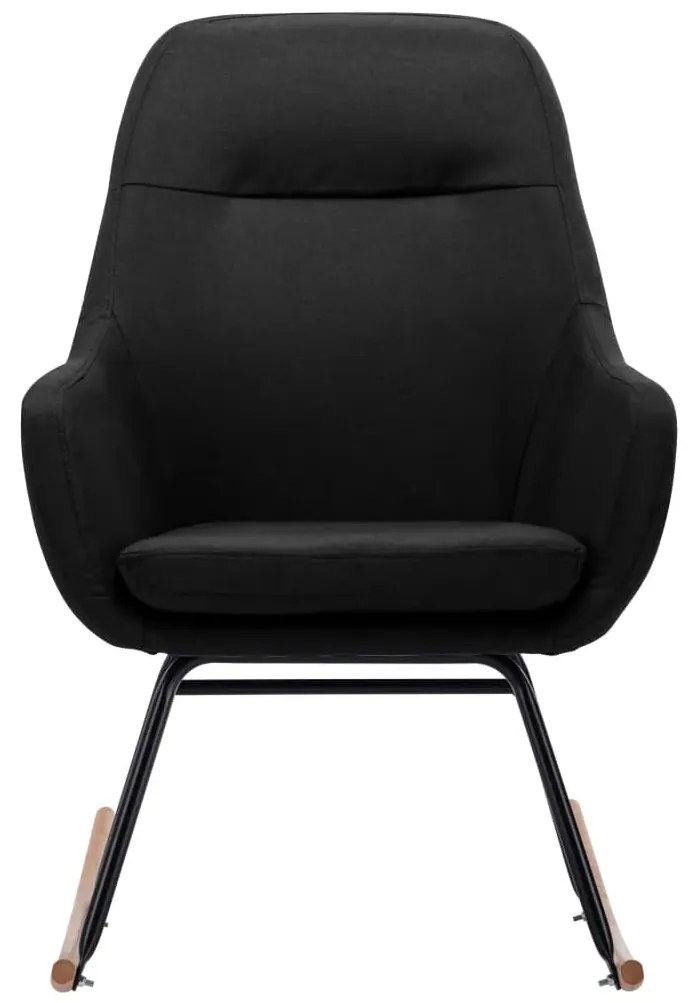 Tapicerowany, czarny fotel bujany R1-R66