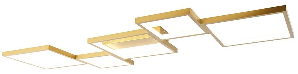Plafon / Lampy sufitowe złoty z LED 3-stopniowy ściemniacz 5-świateł - LejoDesignerski Oswietlenie wewnetrzne
