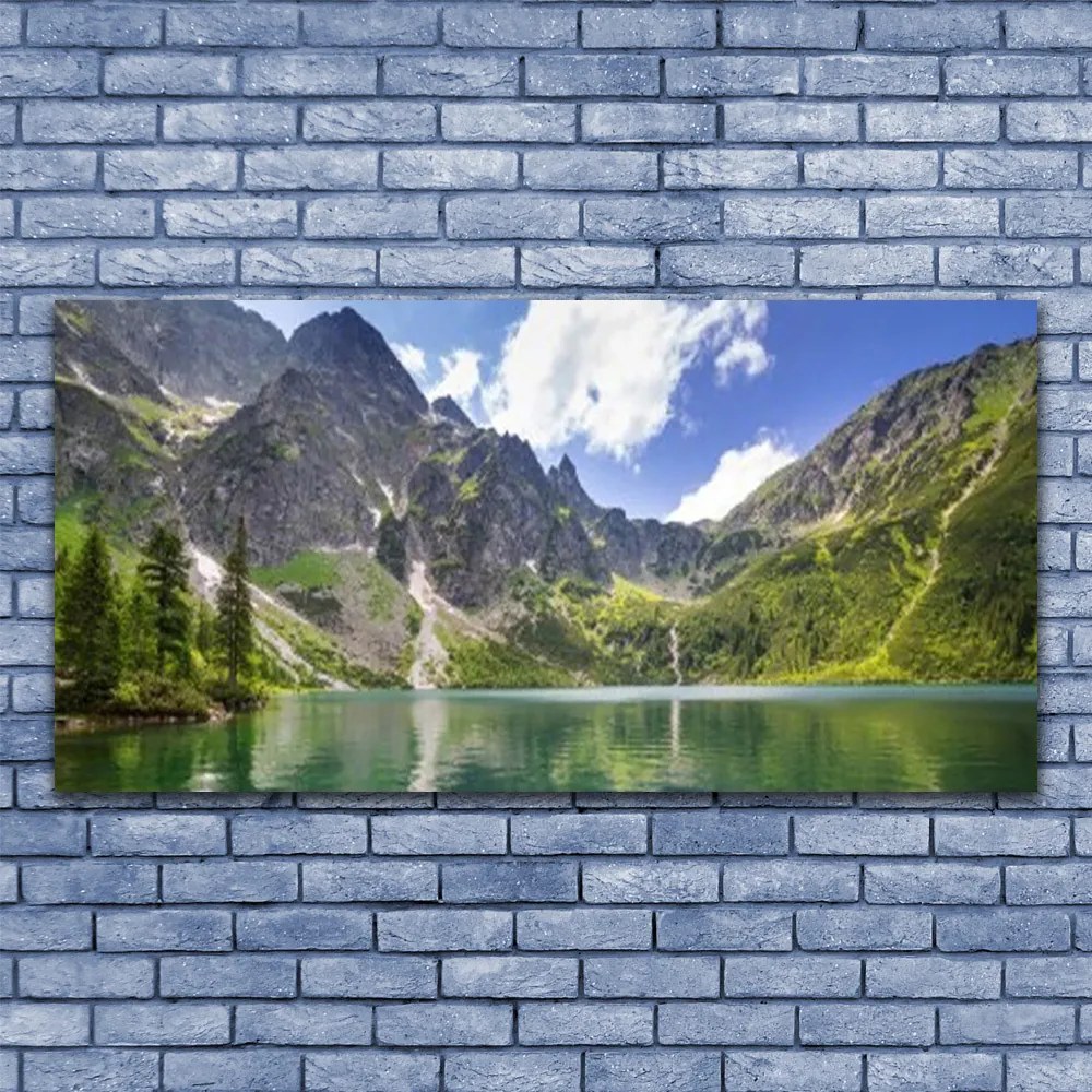 Fotoobraz na płótnie Krystaliczne Jezioro w Górach