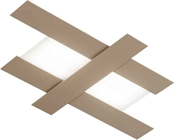 Nowoczesna lampa ścienna LED 40W w kolorze gołębiej szarości - geometryczna konstrukcja stalowa, ciepłe światło 3000K, 2620 lm, szerokość 84 cm, IP20