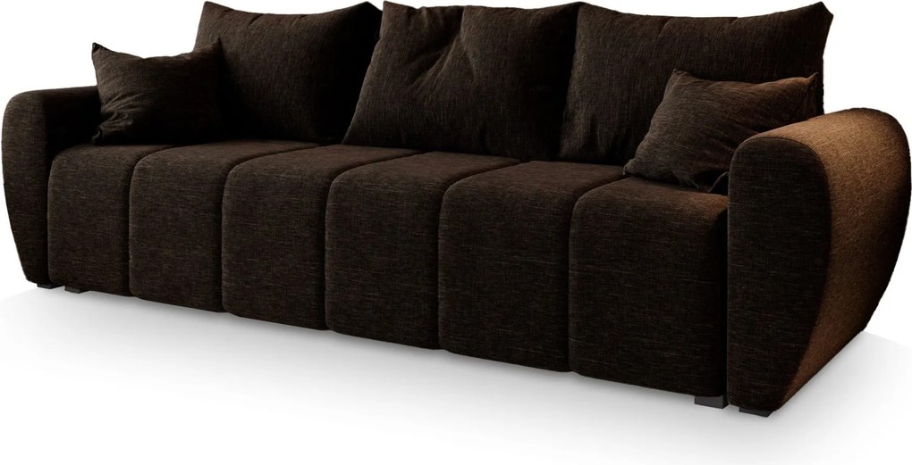 Masseno Sofa MADISON z funkcją spania i pojemnikiem na pościel, Rozkładana sofa - Brązowy, SAWANA 16