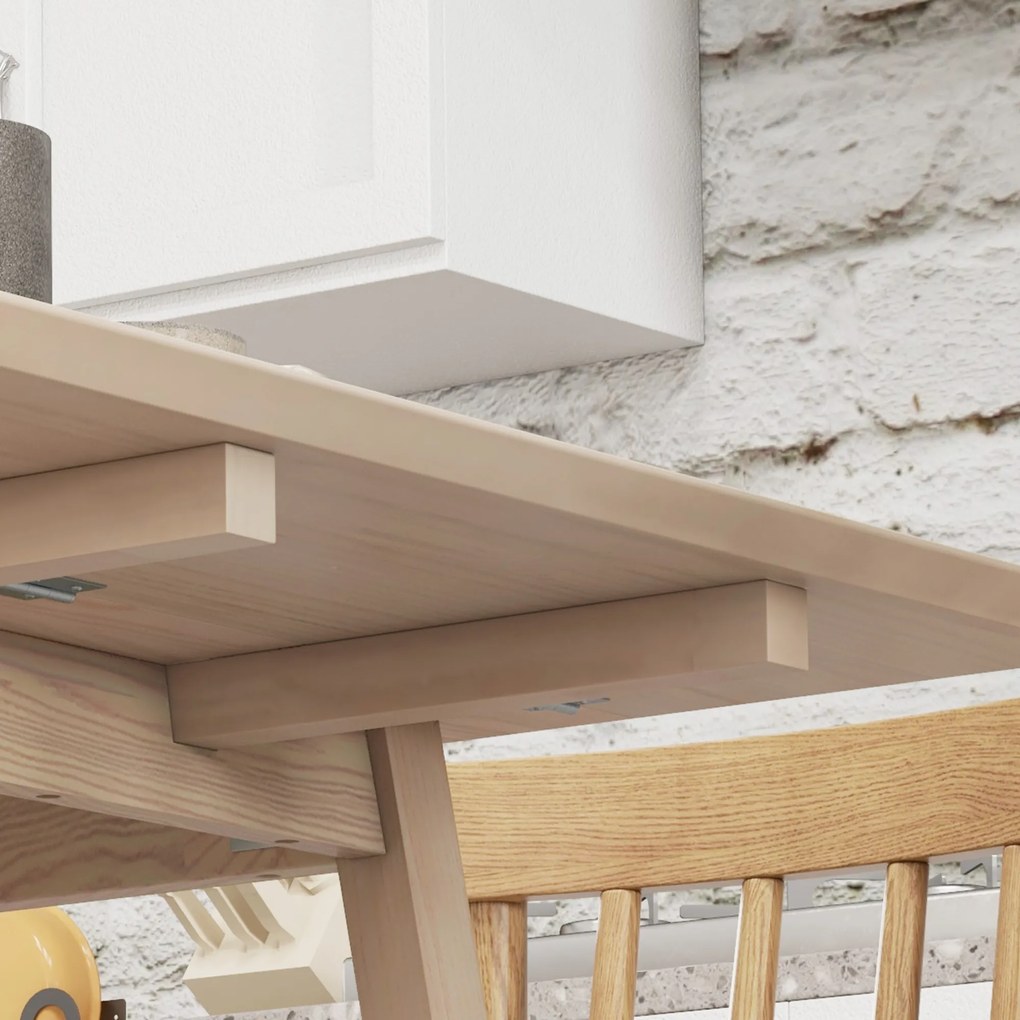 HOMCOM Stół jadalny składany, Stół kuchenny, 2 składane powierzchnie, 110 x 86 x 75 cm, Naturalny