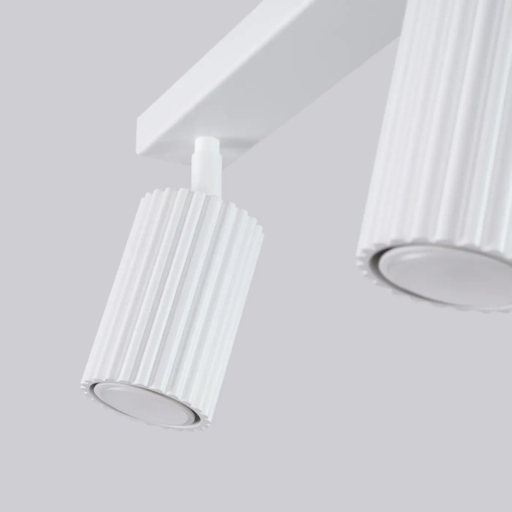 Listwa oświetleniowa 2-punktowa KARBON 2L biała ryflowana SOLLUX  LIGHTING