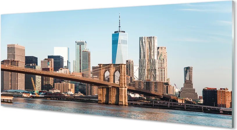 Panel Szklany Widok na Rzekę i Most